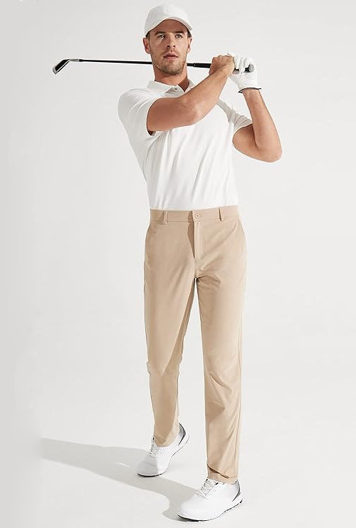 Men’s Stretch Golf Pants Quick Dry Water-Resistant Straight Fit Work & Casual Dress Pants – Lightweight Performance Trousers