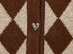 Lucerne Argyle Cardigan for Men – Merino Wool Knit Button Front Sweater Jacket