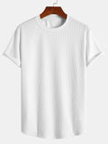 Men's Muscle Fit Ribbed Arc Hem T-Shirt
