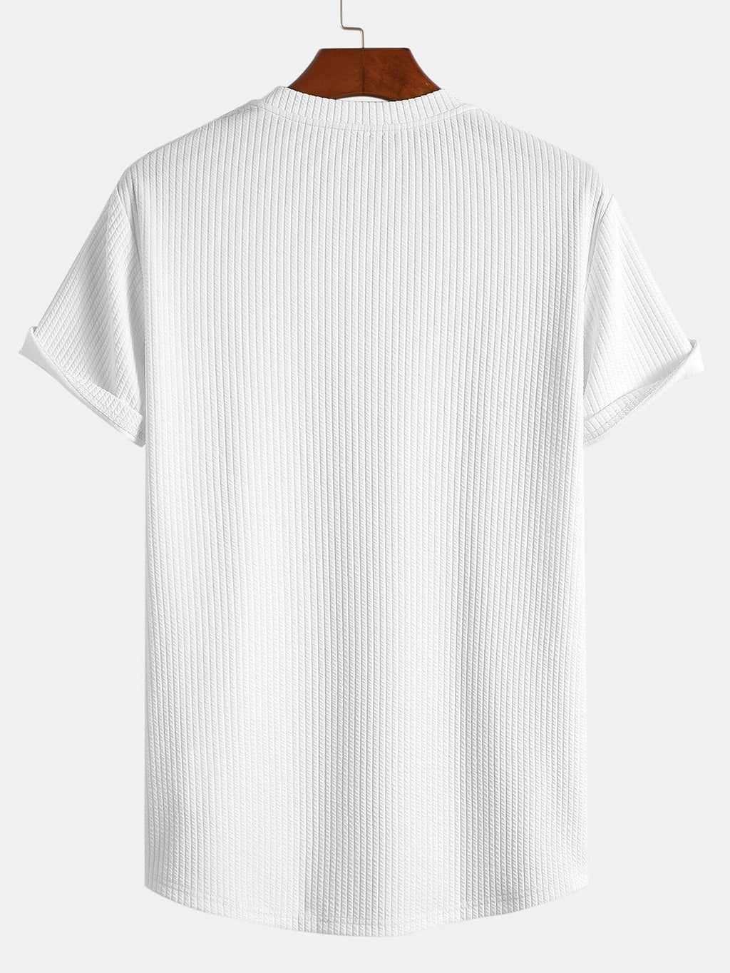Men's Muscle Fit Ribbed Arc Hem T-Shirt