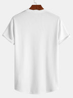 Men's Muscle Fit Ribbed Arc Hem T-Shirt