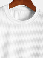 Men's Muscle Fit Ribbed Arc Hem T-Shirt