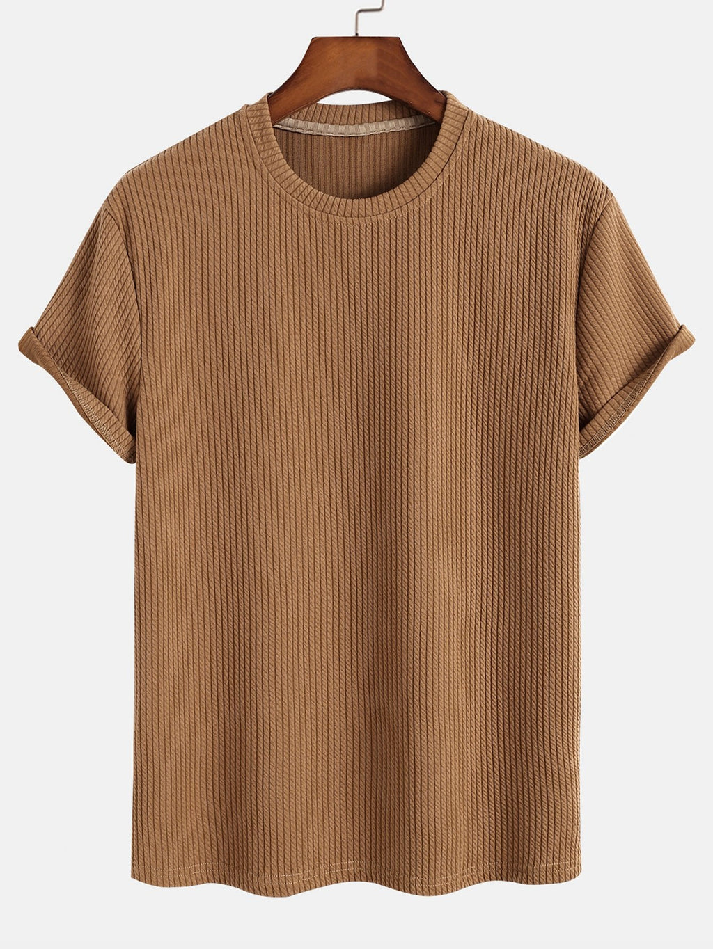 Men's Stretch Comfort Everyday T-Shirt Muscle Fit Ribbed T-Shirt