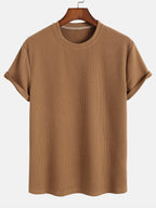 Men's Stretch Comfort Everyday T-Shirt Muscle Fit Ribbed T-Shirt