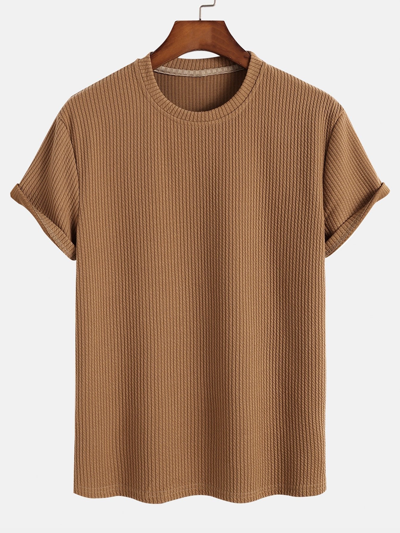 Men's Stretch Comfort Everyday T-Shirt Muscle Fit Ribbed T-Shirt