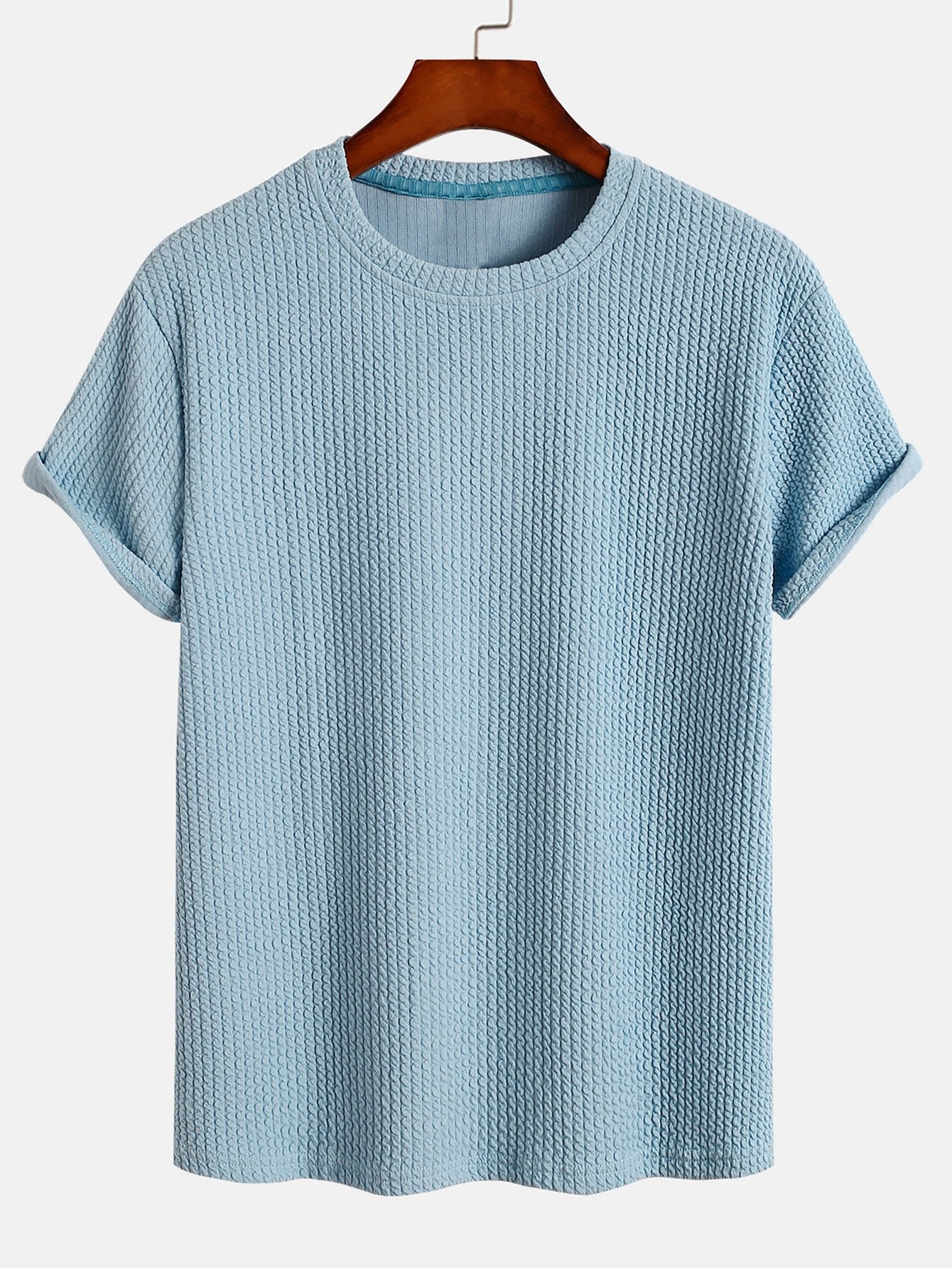 Men's Stretch Comfort Everyday T-Shirt Muscle Fit Ribbed T-Shirt