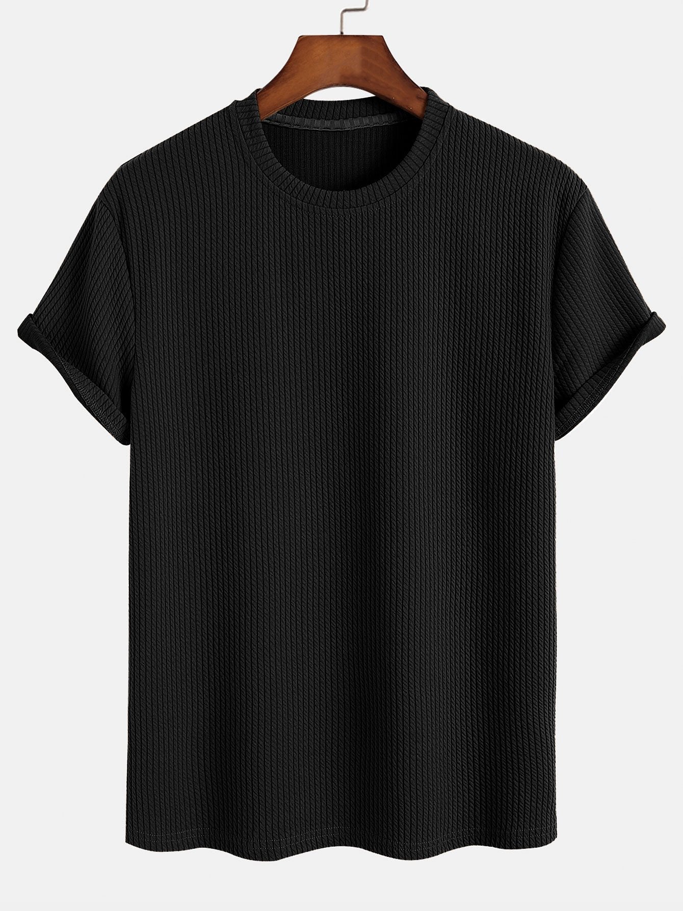 Men's Stretch Comfort Everyday T-Shirt Muscle Fit Ribbed T-Shirt