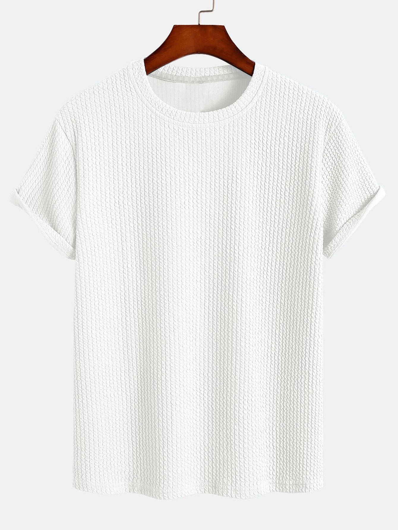 Men's Stretch Comfort Everyday T-Shirt Muscle Fit Ribbed T-Shirt