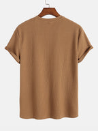 Men's Stretch Comfort Everyday T-Shirt Muscle Fit Ribbed T-Shirt