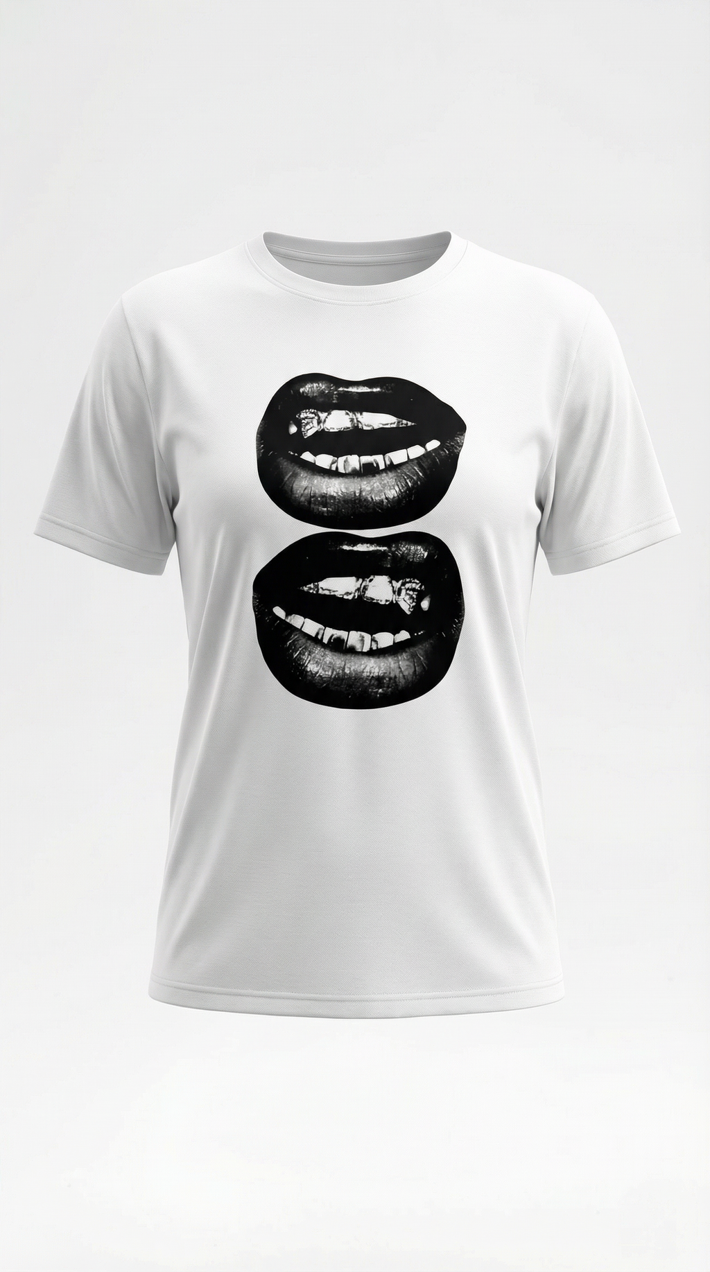 Natalia Graphic T-Shirt — Women’s Pop Art Lip Print Heavyweight Boxy Fit Cropped Sleeve Streetwear Tee