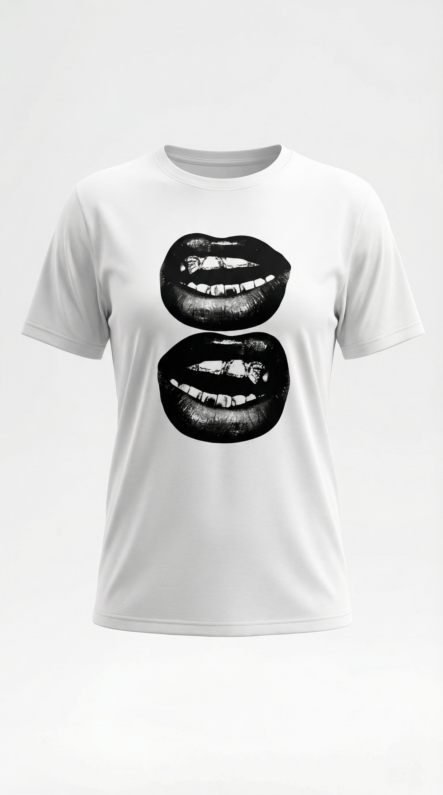 Natalia Graphic T-Shirt — Women’s Pop Art Lip Print Heavyweight Boxy Fit Cropped Sleeve Streetwear Tee