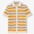 Men’s Breathable Knitted Cutout Striped T-Shirt – Business Casual Spring Summer Shirt