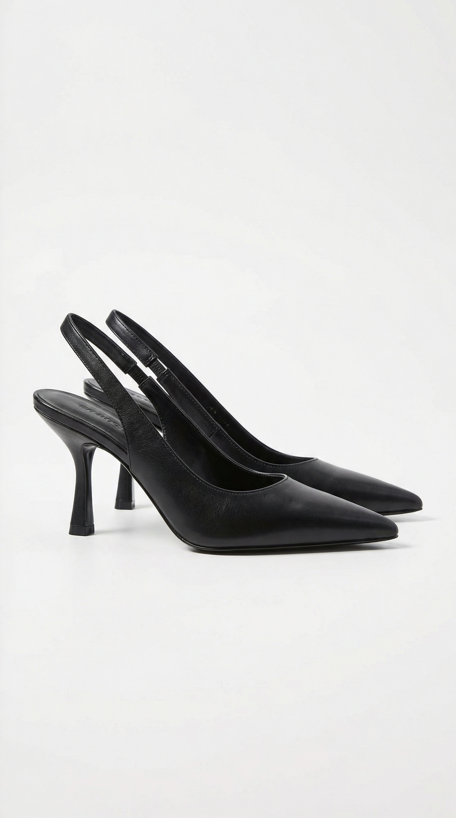 Black Pointed Toe Slingback Heels Women's Sleek Stiletto Slingback Pumps