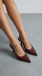 Black Pointed Toe Slingback Heels Women's Sleek Stiletto Slingback Pumps