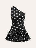 Women’s Backless Cold Shoulder Short Dress – Elegant Sleeveless Occasion Dress