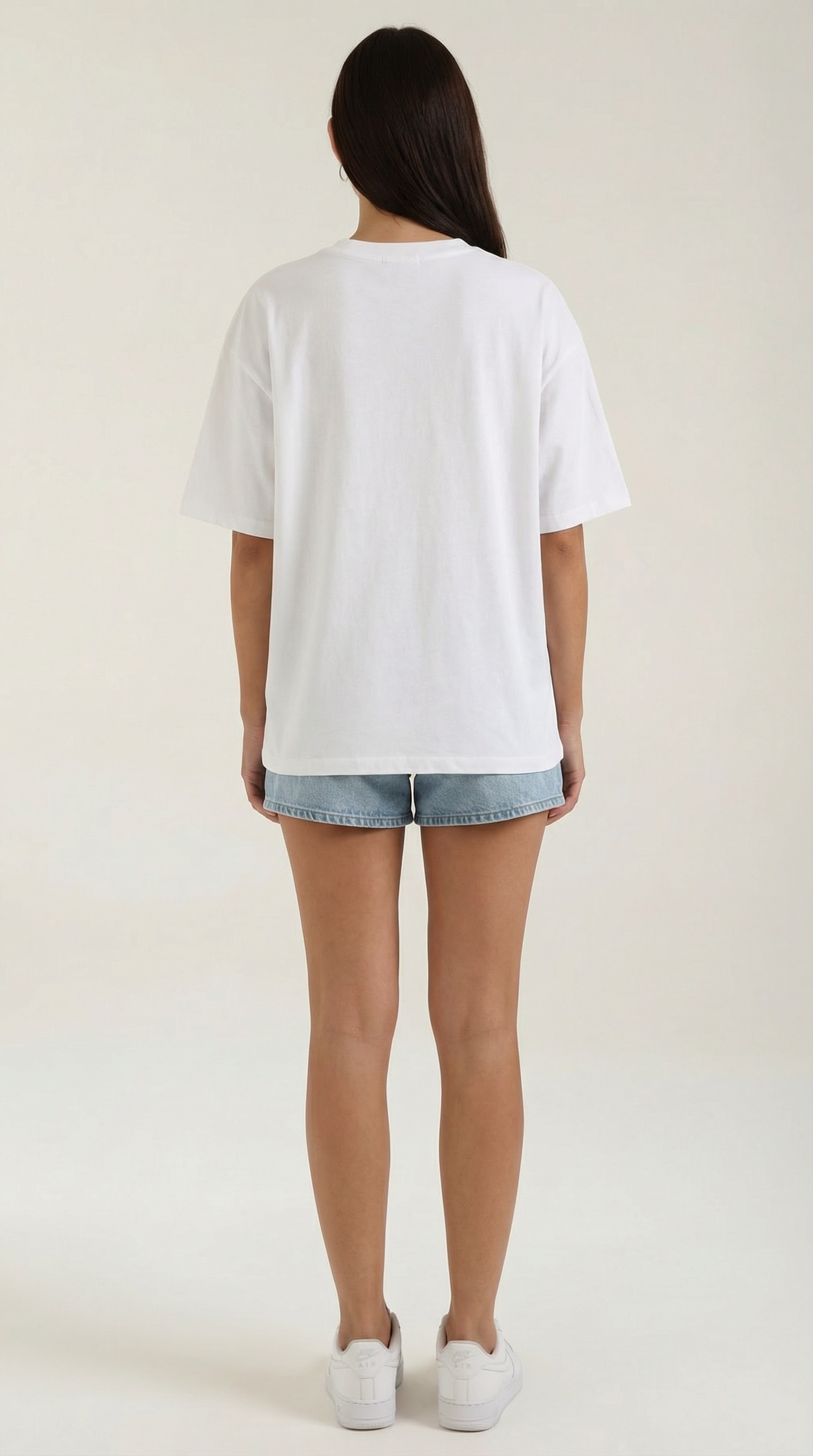 Oriana Oversized T-Shirt — Women’s Heavyweight Relaxed Fit Cropped Sleeve Minimal Luxury Casual Tee