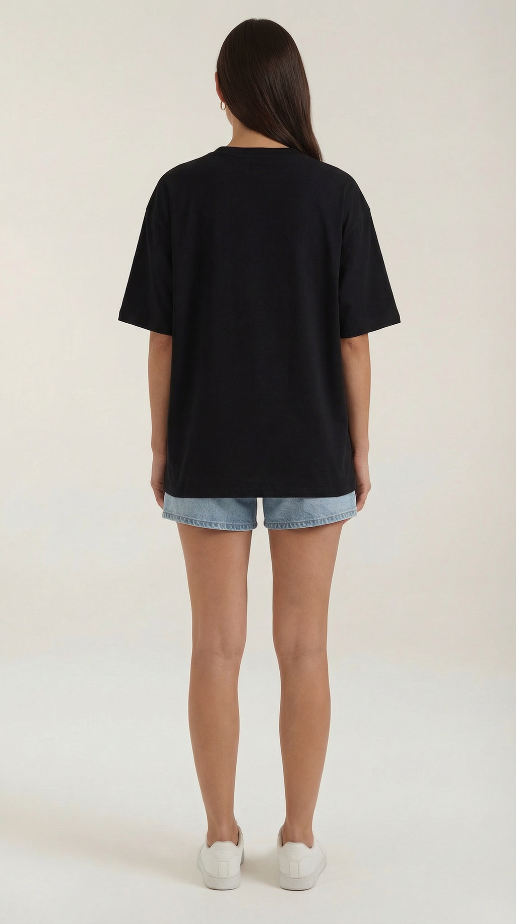 Oriana Oversized T-Shirt — Women’s Heavyweight Relaxed Fit Cropped Sleeve Minimal Luxury Casual Tee