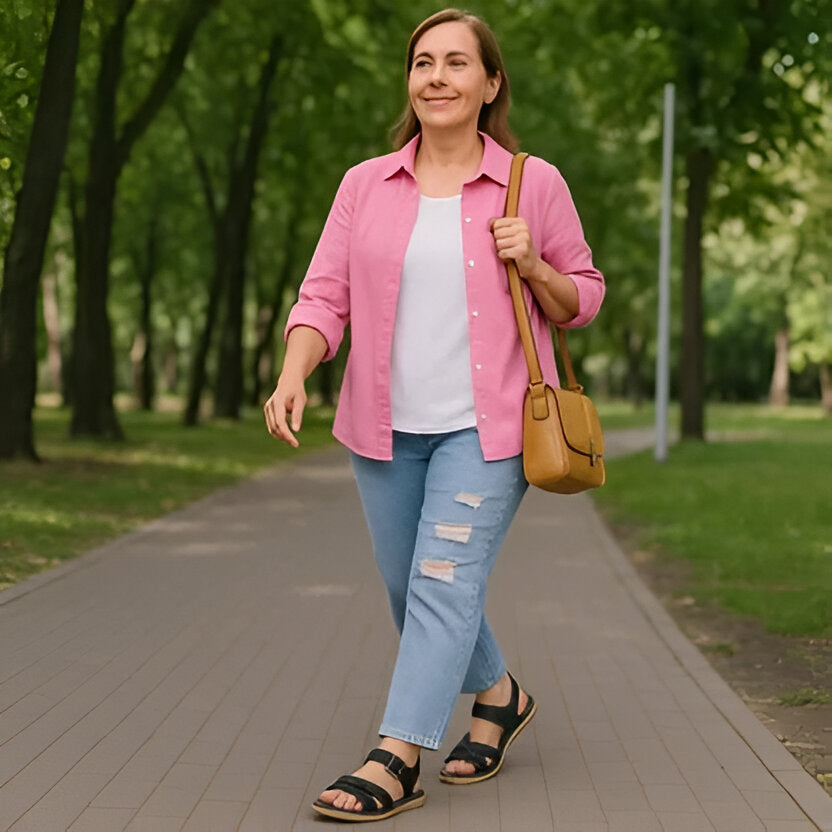 Orthopedic Sandals for Women with Contoured Insole and Adjustable Straps