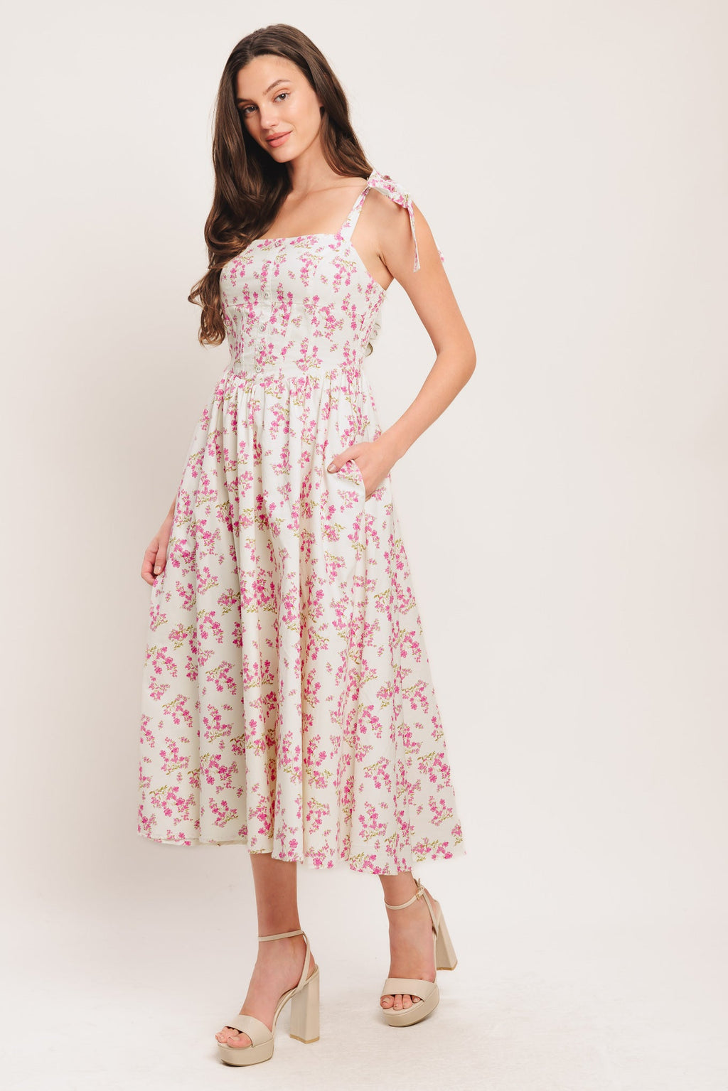 Women’s Dress with Corset Waist & Full Skirt