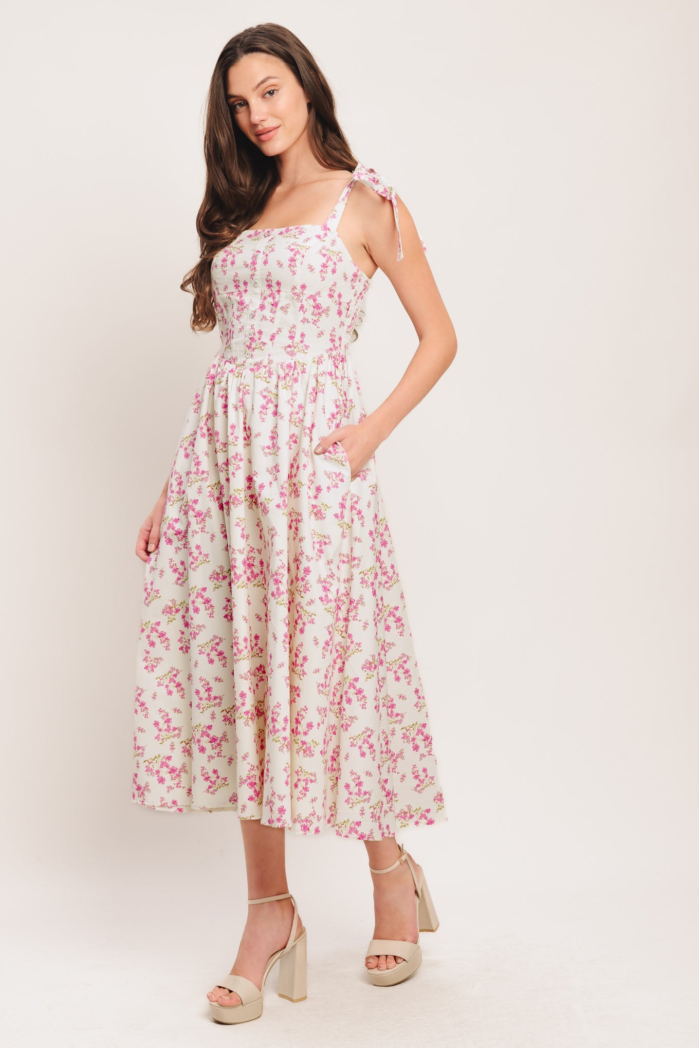 Women’s Dress with Corset Waist & Full Skirt