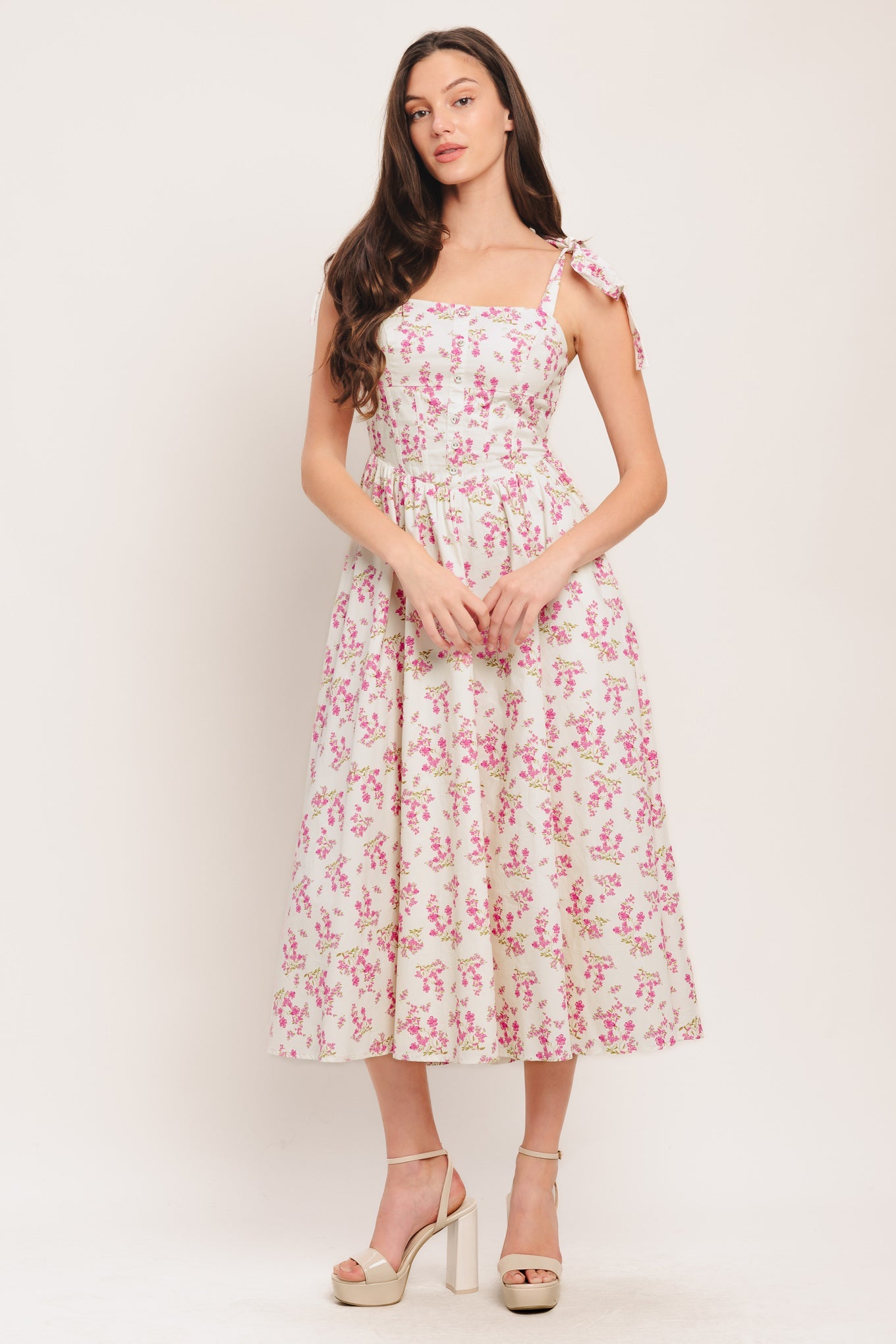 Women’s Dress with Corset Waist & Full Skirt