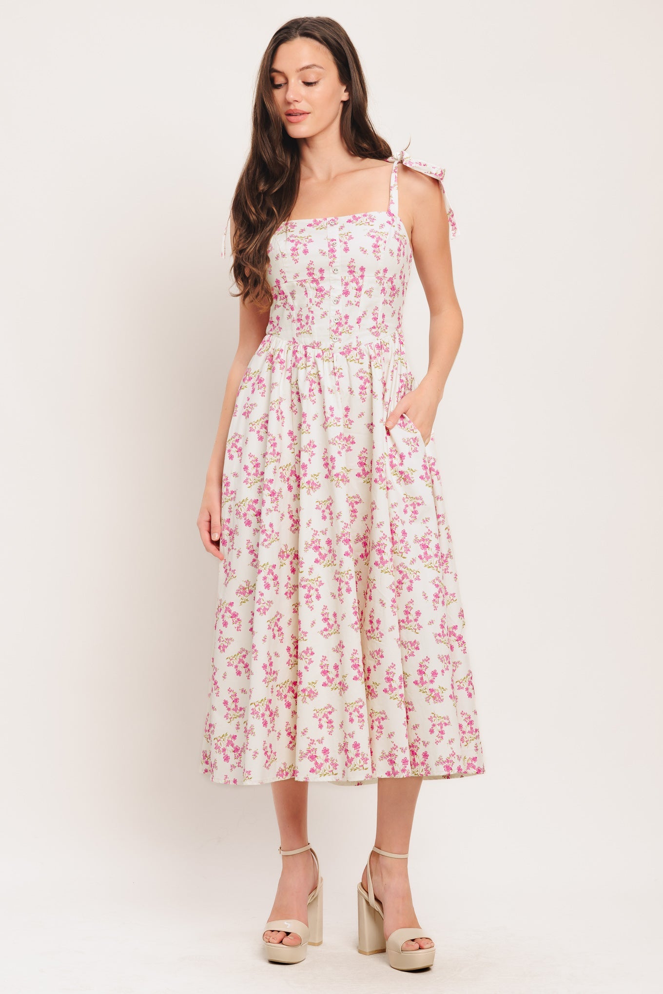 Women’s Dress with Corset Waist & Full Skirt