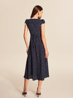 Women’s V-Neck Plain Maxi Dress – Short Sleeve Vacation & Leisure Dress