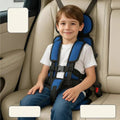 Portable Car Booster Seat with Five Point Harness Foldable Design Washable Cover