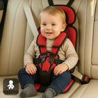 Portable Car Booster Seat with Five Point Harness Foldable Design Washable Cover