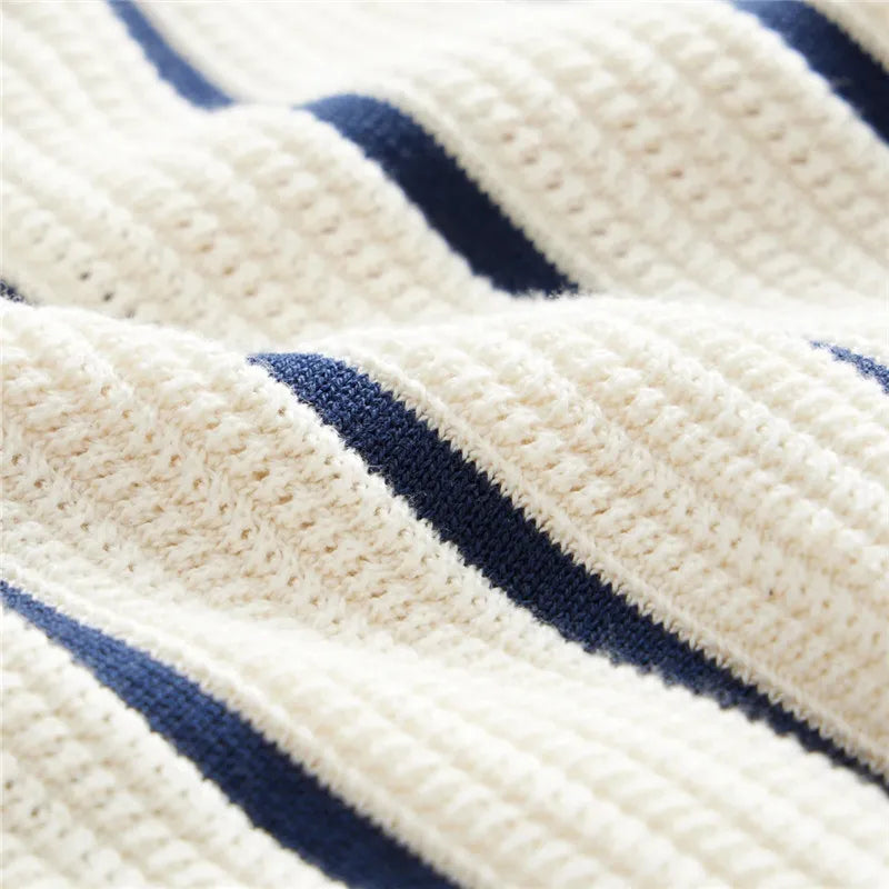Portofino Striped Knit Polo for Men – Breathable Cotton Short Sleeve Classic Fit Shirt