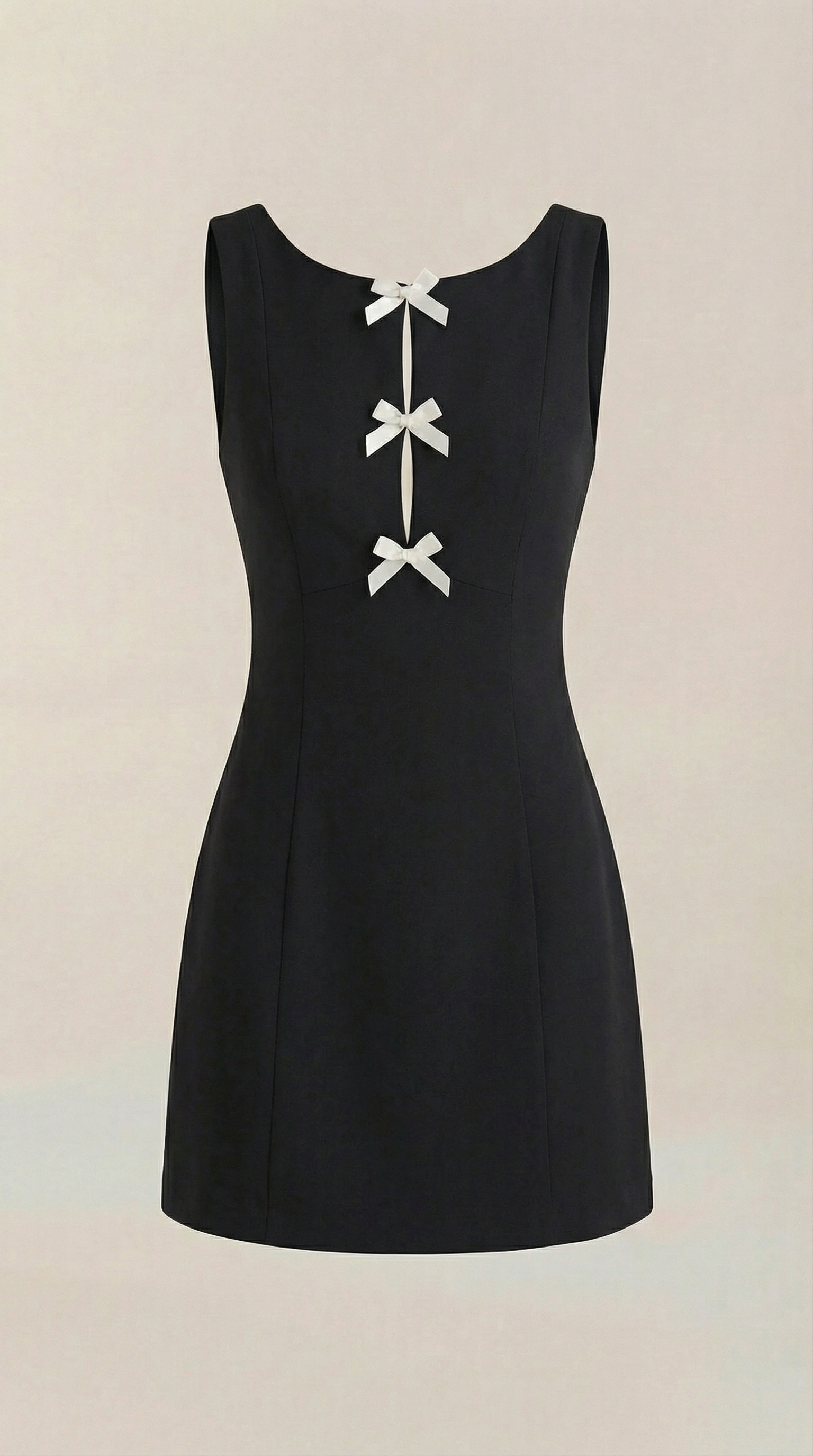 Priscilla Bow Detail Mini Dress – Playful Fitted Sleeveless Party Dress
