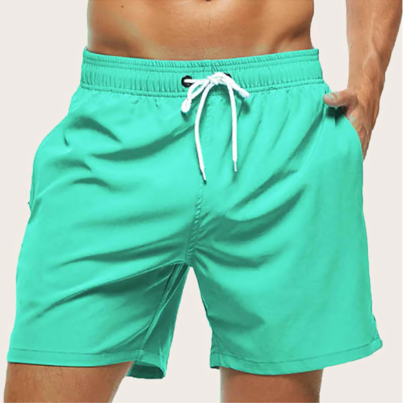 Men’s Quick-Dry Swim Trunks — Lightweight Beach Shorts with Elastic Waist Drawstring Summer Swimwear