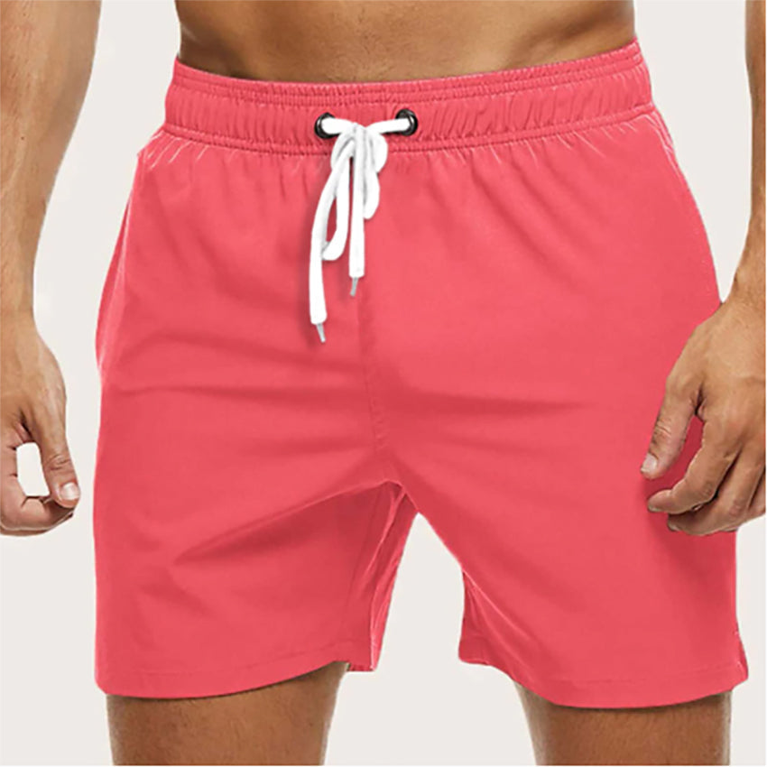 Men’s Quick-Dry Swim Trunks — Lightweight Beach Shorts with Elastic Waist Drawstring Summer Swimwear