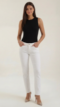 Rain Ribbed Tank Top — Women’s Fitted Stretch Sleeveless Crew Neck Basic Rib Knit Casual Everyday Top