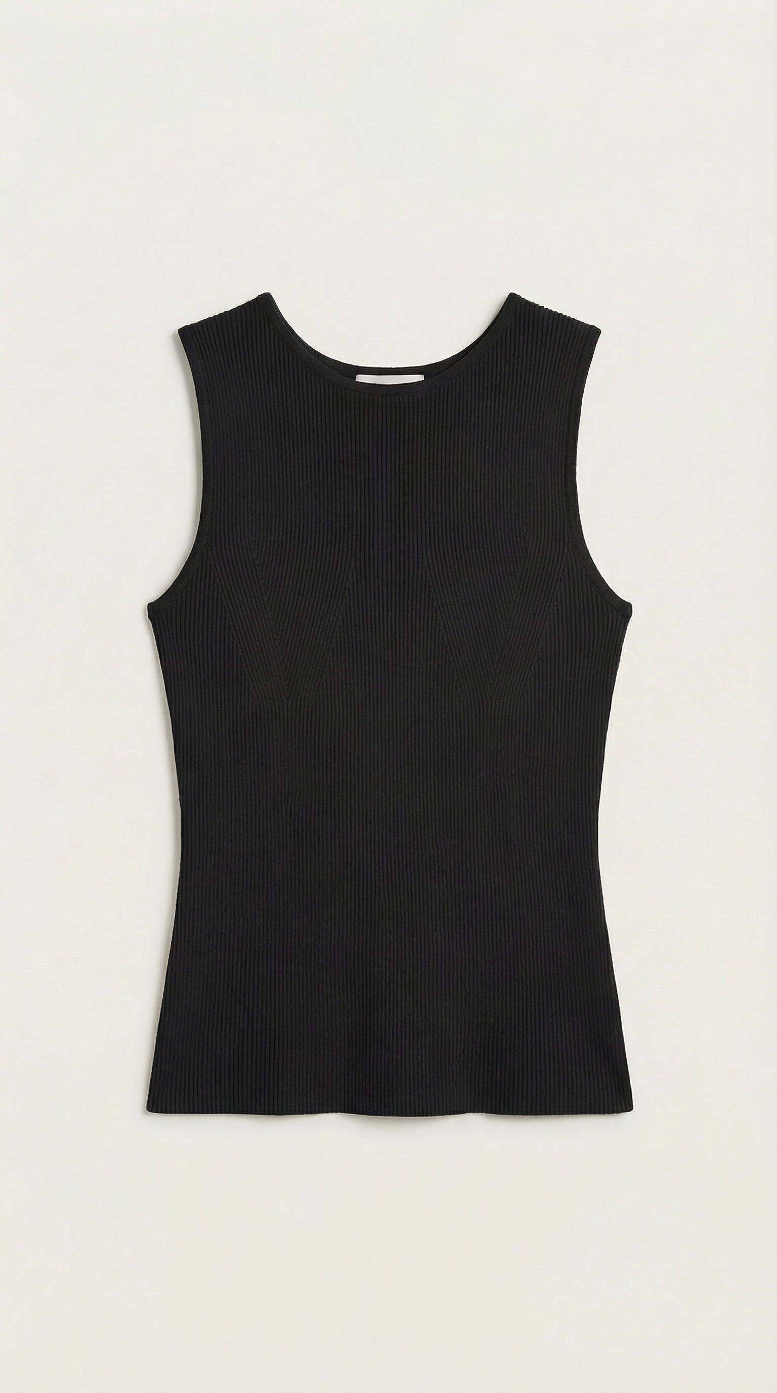 Rain Ribbed Tank Top — Women’s Fitted Stretch Sleeveless Crew Neck Basic Rib Knit Casual Everyday Top