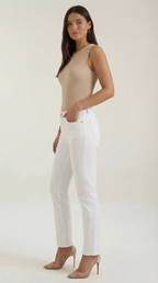 Rain Ribbed Tank Top — Women’s Fitted Stretch Sleeveless Crew Neck Basic Rib Knit Casual Everyday Top