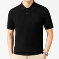 Luca Ribbed Cotton Polo Shirt for Men – Breathable Soft Knit Smart Casual Polo