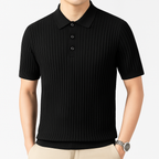 Luca Ribbed Cotton Polo Shirt for Men – Breathable Soft Knit Smart Casual Polo