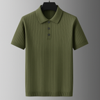 Luca Ribbed Cotton Polo Shirt for Men – Breathable Soft Knit Smart Casual Polo