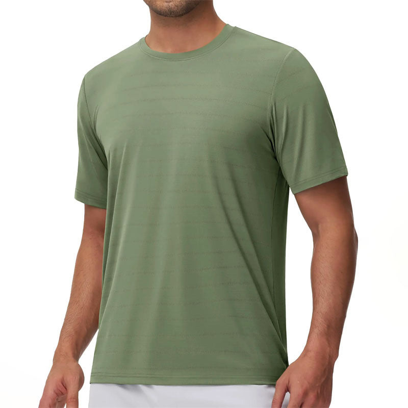 Men’s Crew Neck T-Shirt – Nylon Spandex Short Sleeve Everyday Basic Tee