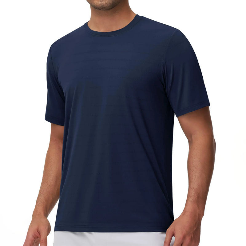 Men’s Crew Neck T-Shirt – Nylon Spandex Short Sleeve Everyday Basic Tee