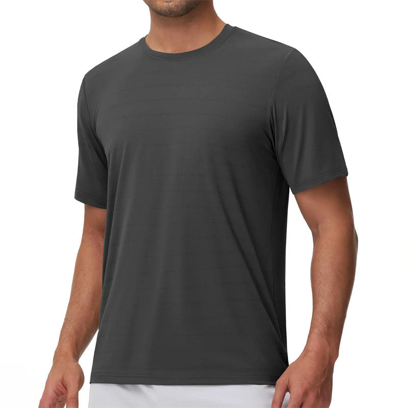Men’s Crew Neck T-Shirt – Nylon Spandex Short Sleeve Everyday Basic Tee