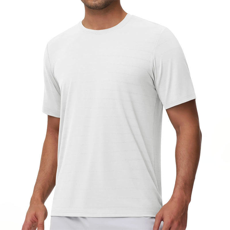 Men’s Crew Neck T-Shirt – Nylon Spandex Short Sleeve Everyday Basic Tee