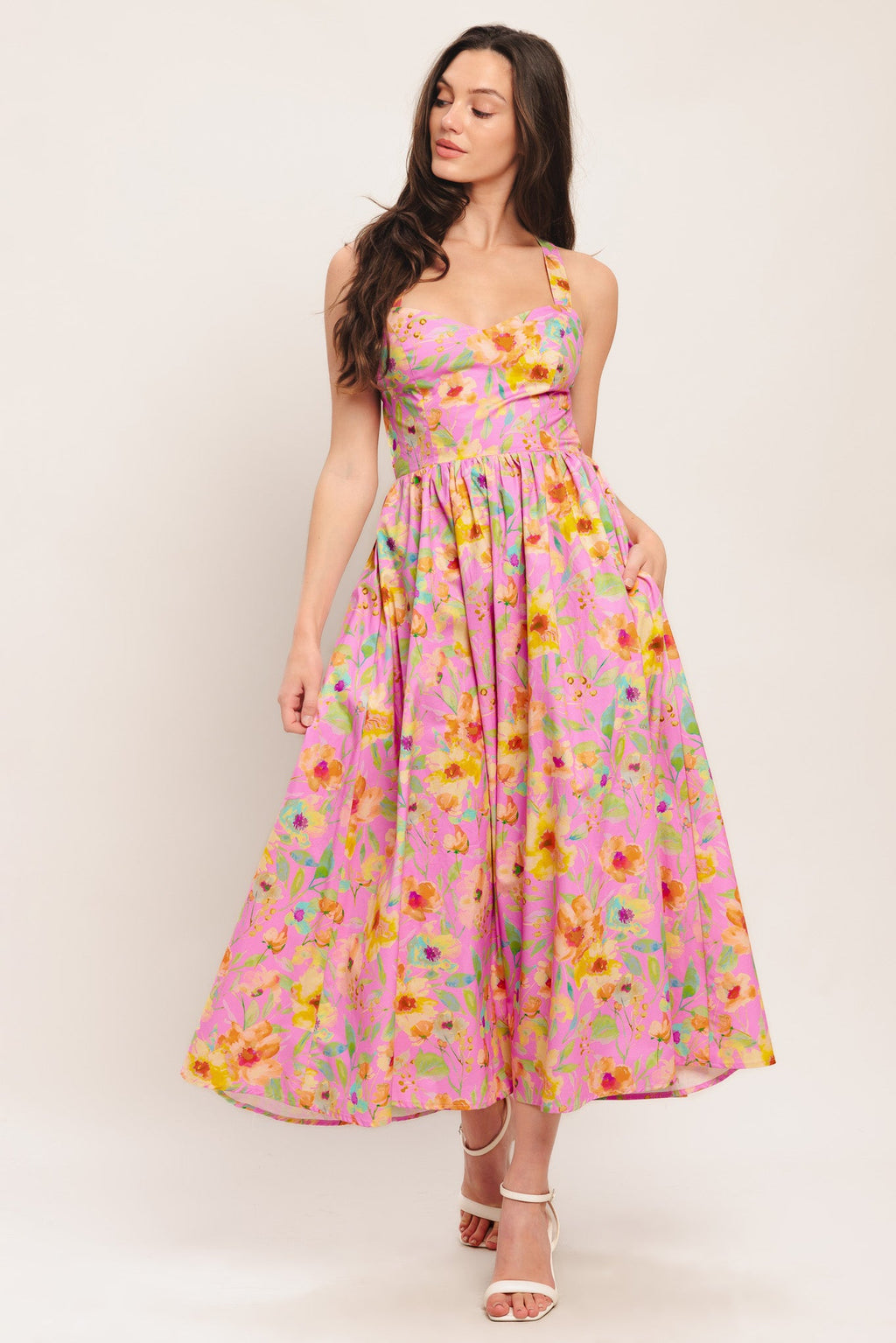 Women's Dress with Sweetheart Neckline