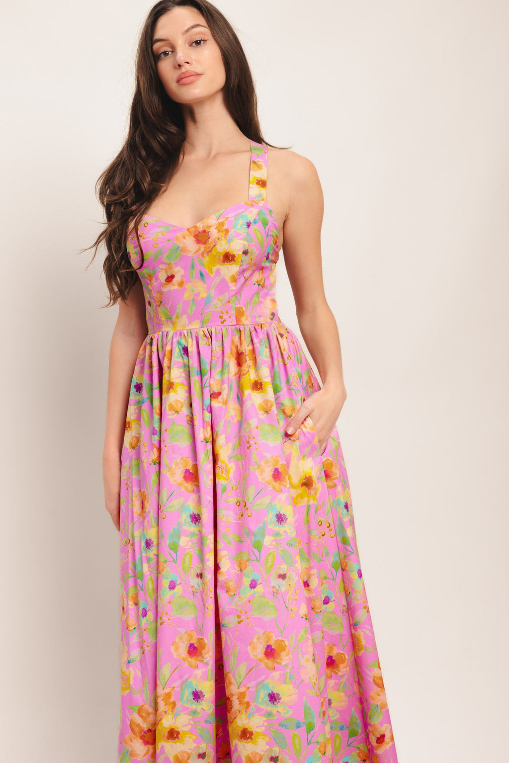 Women's Dress with Sweetheart Neckline