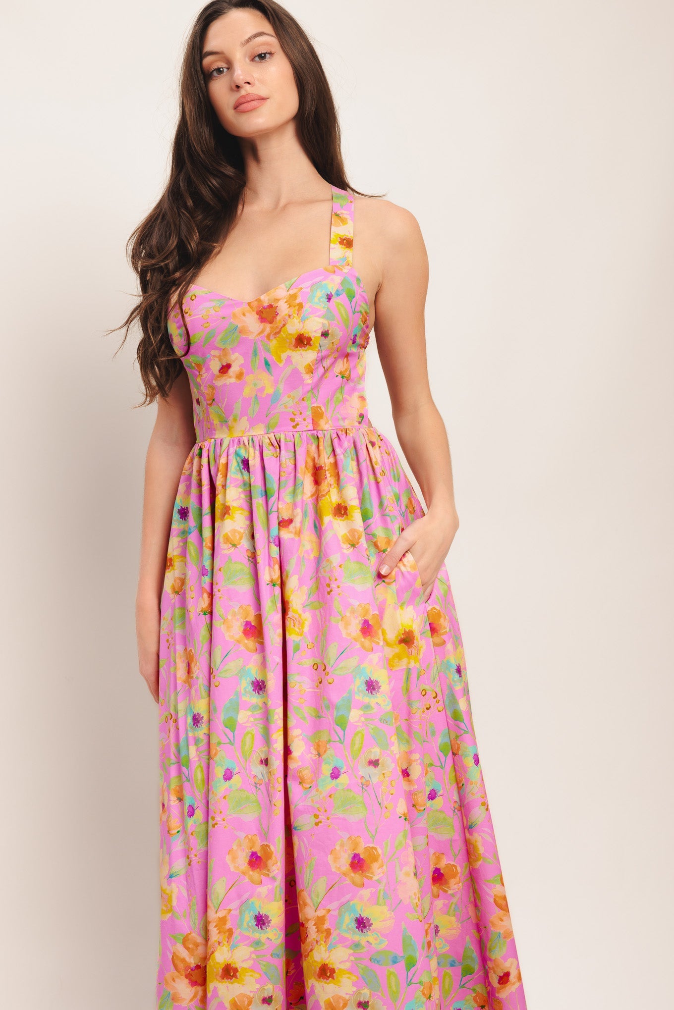 Women's Dress with Sweetheart Neckline