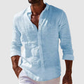 Men’s Classic Cotton Button-Down Shirt – Long Sleeve Relaxed Fit Essential