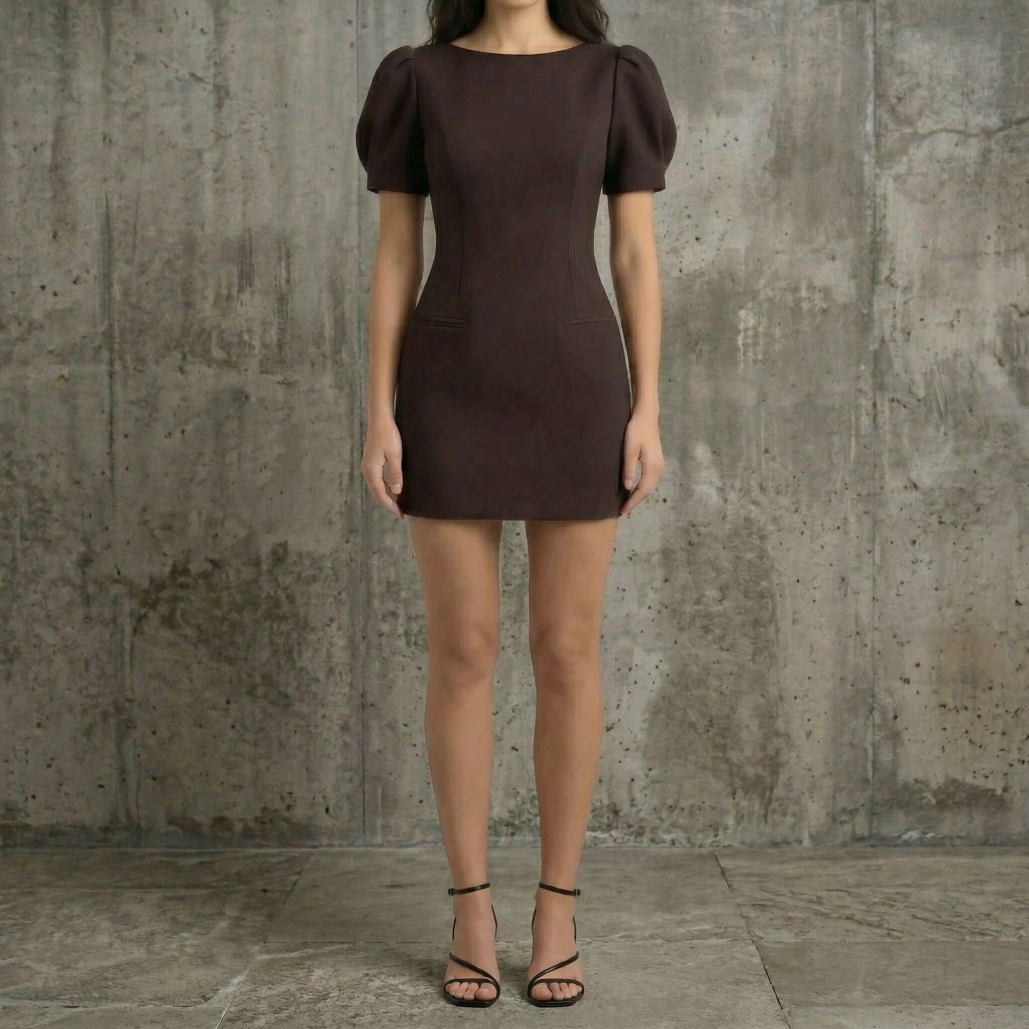 Women’s Short Sleeve Mini Dress – Round Neck A-Line Flared Elegant Everyday Dress