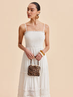 Women’s Sleeveless Maxi Dress with Detachable Shoulder Strap – Casual Vacation Collarless Flowing Dress