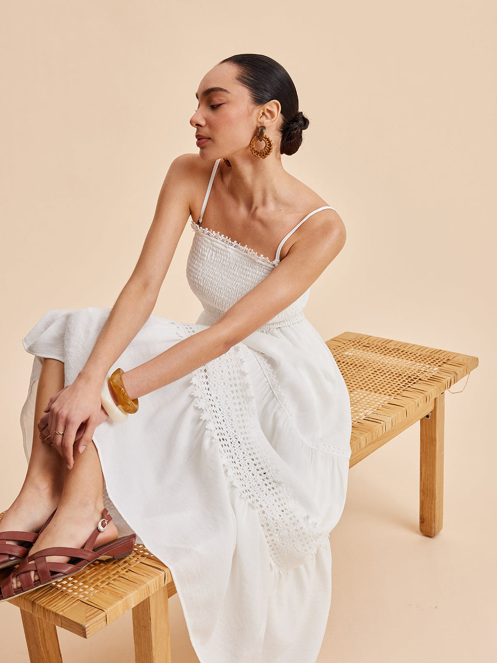 Women’s Sleeveless Maxi Dress with Detachable Shoulder Strap – Casual Vacation Collarless Flowing Dress